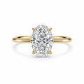 4.0+ CTW Oval Lab-Grown Diamond Pavé Solitaire Ring