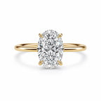 4.0+ CTW Oval Lab-Grown Diamond Pavé Solitaire Ring