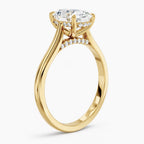 4.0+ CTW Oval Lab-Grown Diamond Pavé Solitaire Ring