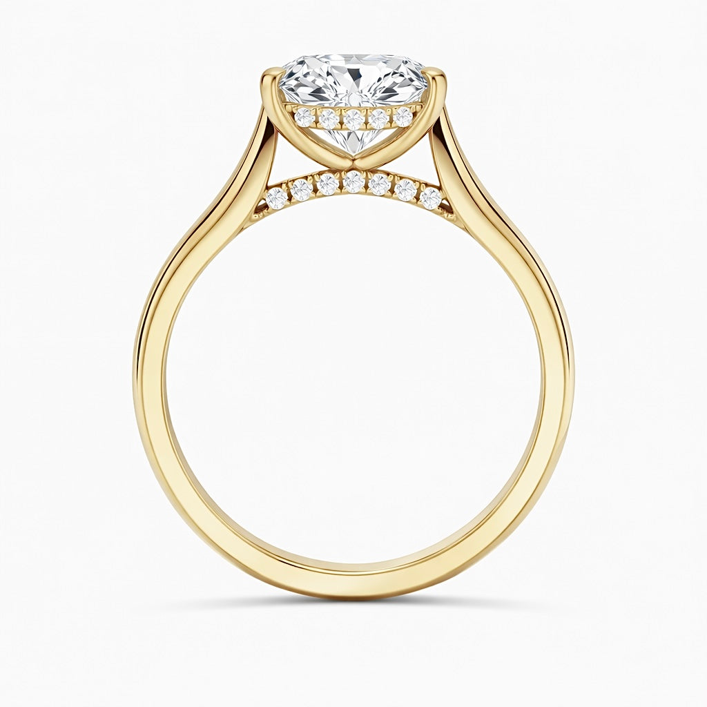4.0+ CTW Oval Lab-Grown Diamond Pavé Solitaire Ring