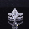 Pear Cut Lab-Grown Diamond Engagement Ring - 18K White Gold