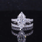 Pear Cut Lab-Grown Diamond Engagement Ring - 18K White Gold