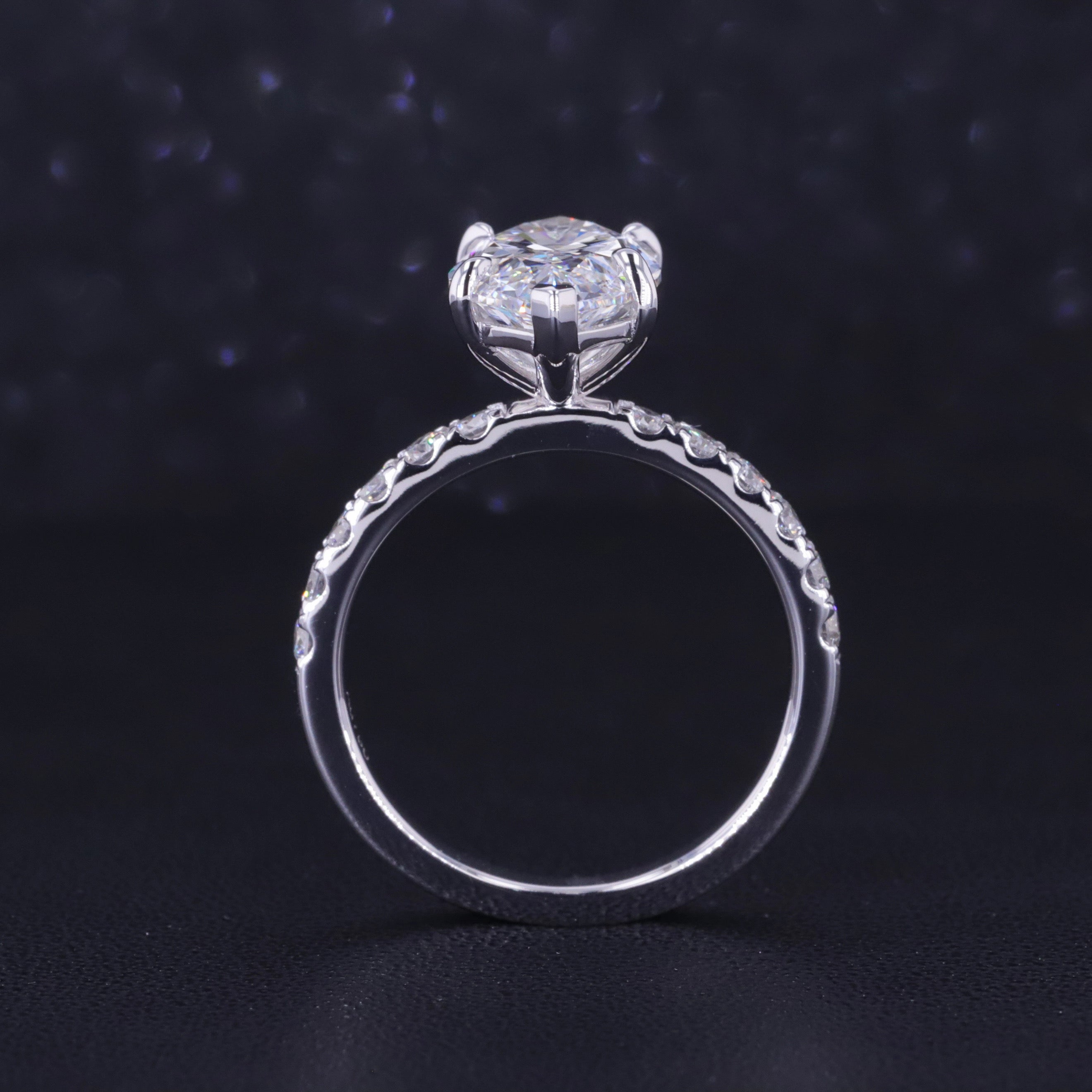 Pear Cut Lab-Grown Diamond Engagement Ring - 18K White Gold