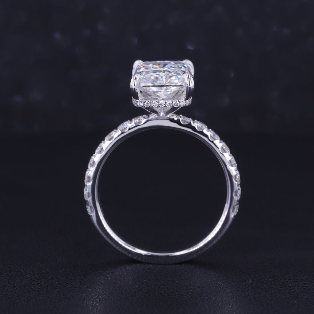 4.01 + CT Radiant Cut Lab-Grown 18K White Gold Diamond Engagement Ring
