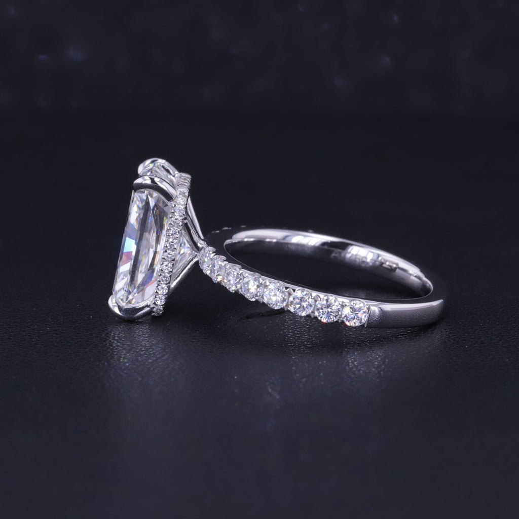 4.01 + CT Radiant Cut Lab-Grown 18K White Gold Diamond Engagement Ring