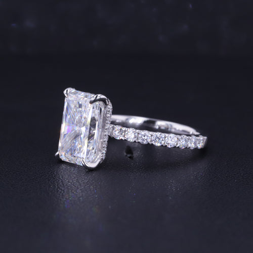 4.01 + CT Radiant Cut Lab-Grown 18K White Gold Diamond Engagement Ring
