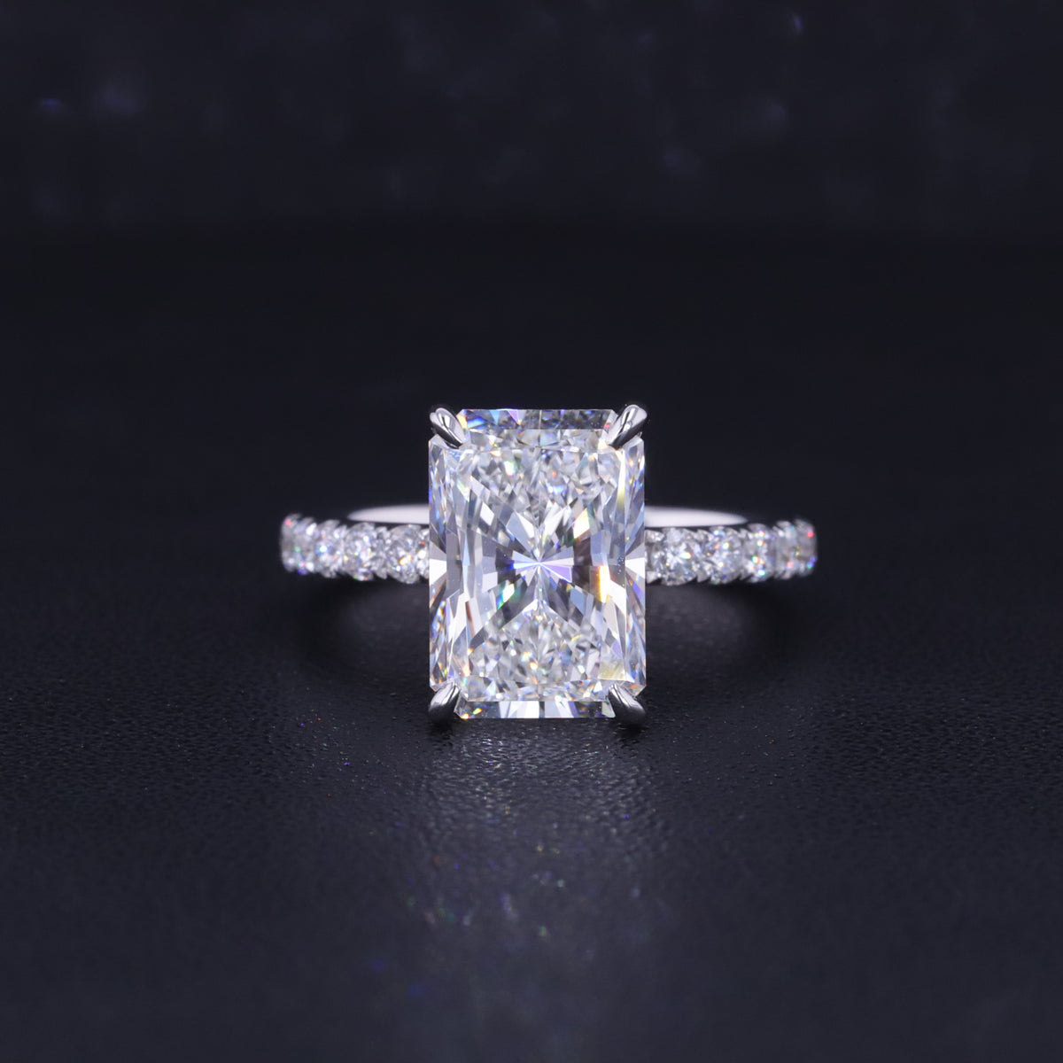 4.01 + CT Radiant Cut Lab-Grown 18K White Gold Diamond Engagement Ring